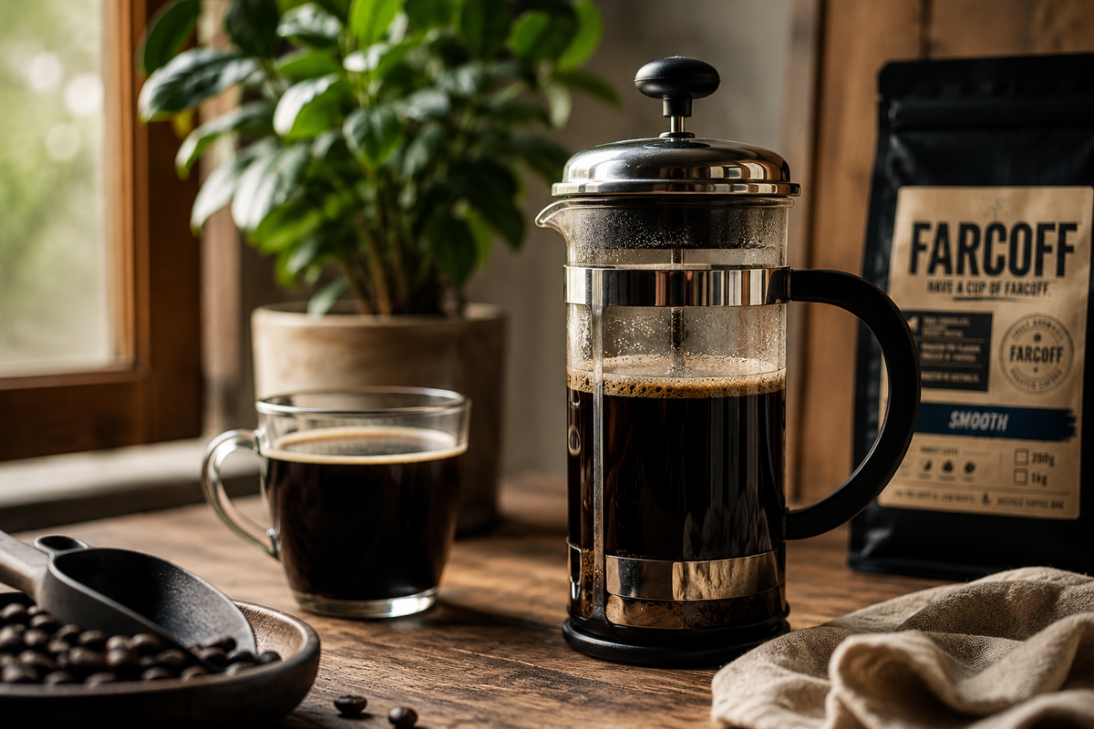 How to Use a French Press: Ratio, Grind, Steep Time and the Crust Trick