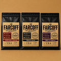 FARCOFF Taster Pack — matte black bag, finalised label (v3)
