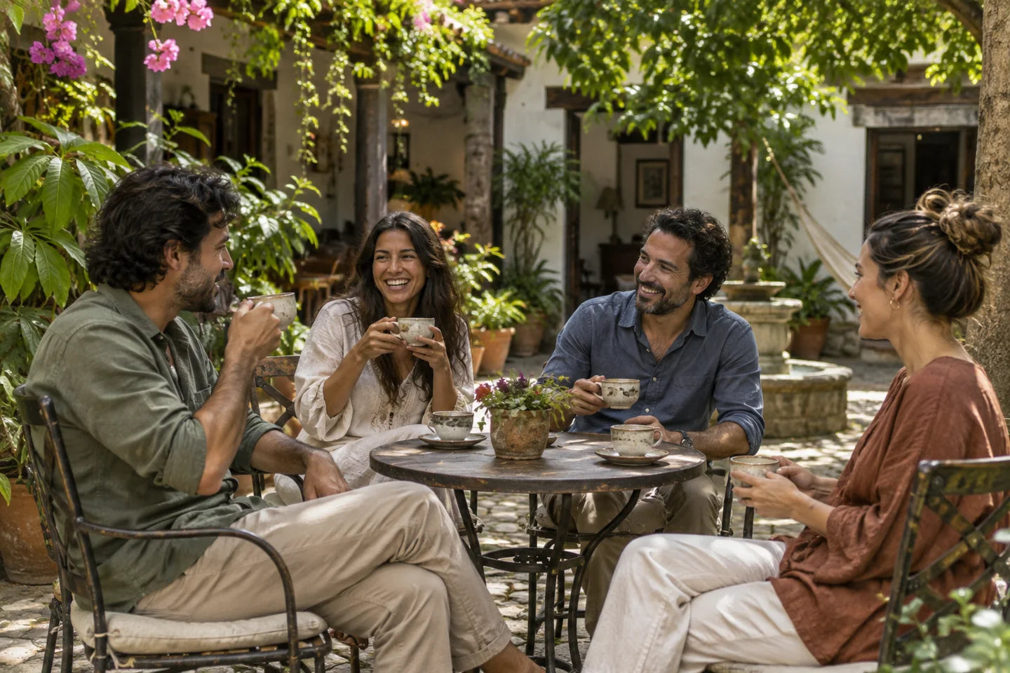 Illustrative coffee culture scene connected to an origin of Smooth Coffee