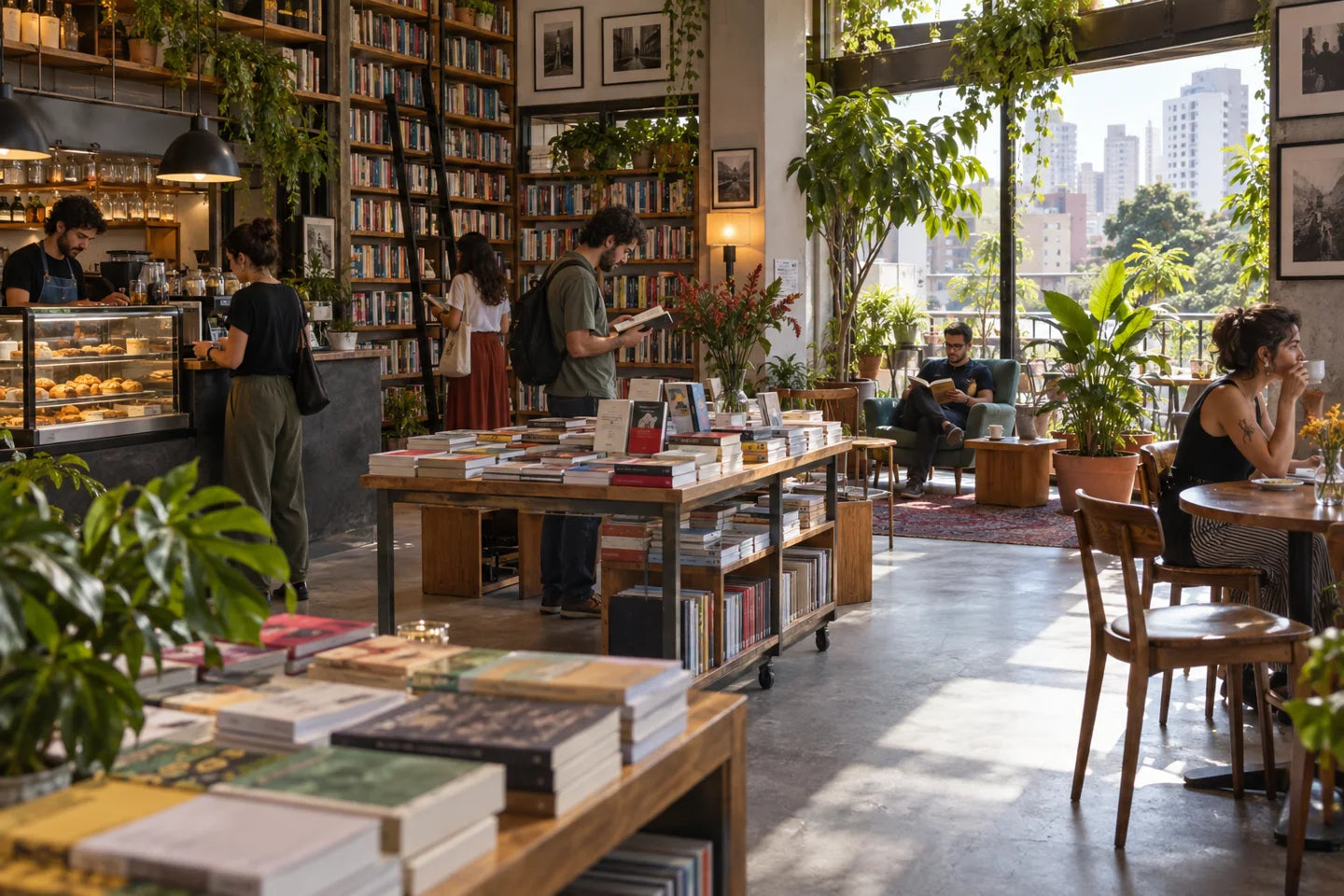 Illustrative coffee culture scene connected to an origin of Sweet & Complex